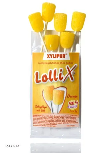 LolliX Xylitol Lutscher Orange 6 Stck - Zahnpflege mit Stil