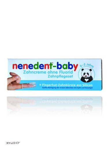 Nenedent Baby Zahncreme ohne Fluorid 20ml mit Fingerhut Zahnbürste
