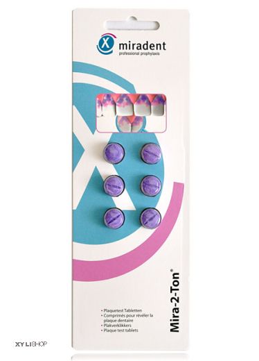 Miradent Mira-2-Ton Plaquetest Tabletten färben Zahnbelege, 6 Stück