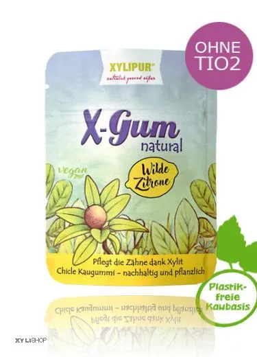 XYLIPUR X-Gum natural wilde Zitrone - Chicle Zahnpflegekaugummi 40g