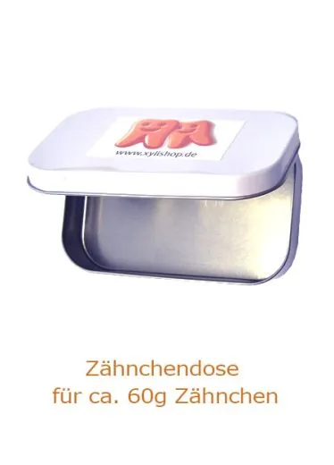 Neu: Z�hnchen� Dose weiss - f�r ca. 60g Xylit Z�hnchen
