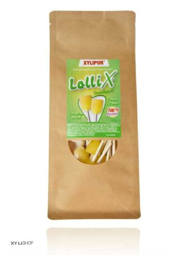 Vorteilspack LolliX® Xylitol Lutscher Lemon Zitrone 100g