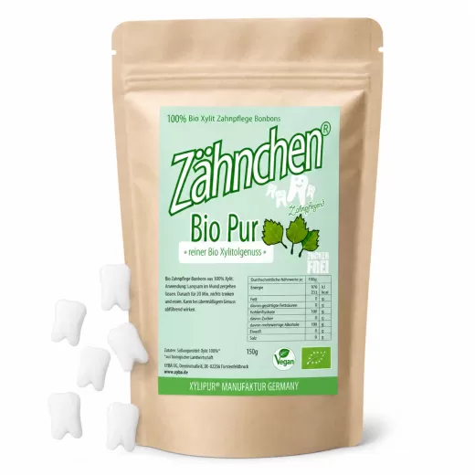 BIO Xylitol Z�hnchen� Pur 120g in recyclingf�higer T�te - Zahnpflege Bonbons