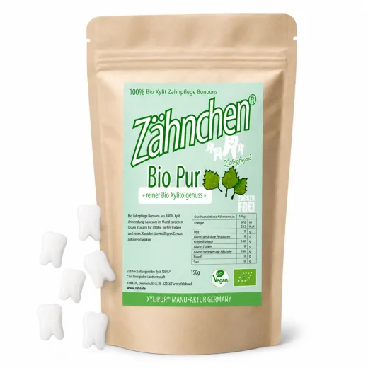 BIO Xylitol Z�hnchen� Pur 150g in recyclingf�higer T�te - Zahnpflege Bonbons
