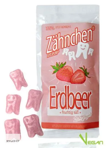 Xylitol Zhnchen Erdbeere 30g - Zahnpflege Bonbons