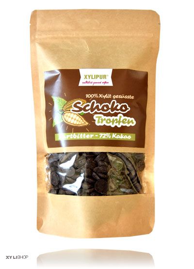 Xylipur SchokoDrops Zartbitter - 72% Kakao 300g, Xylit gesüßt