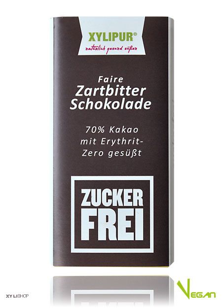 Faire Ohne Zucker Zartbitter-Schokolade Xylipur 70% Kakao, 60g