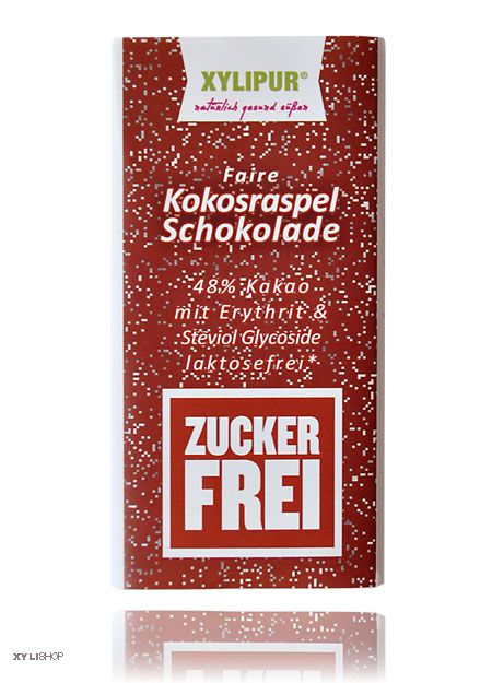 Faire Zuckerfreie Kokos-Schokolade Xylipur 48% Kakao, 60g, laktosefrei