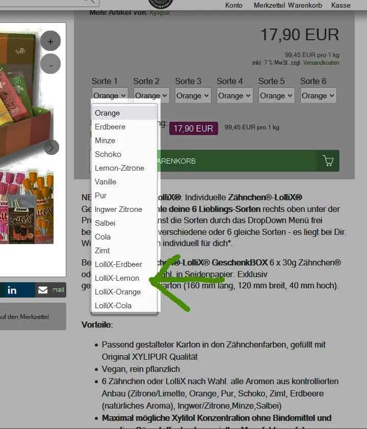 Zhnchen-LolliX GeschenkBOX - 100% Xylit 180g