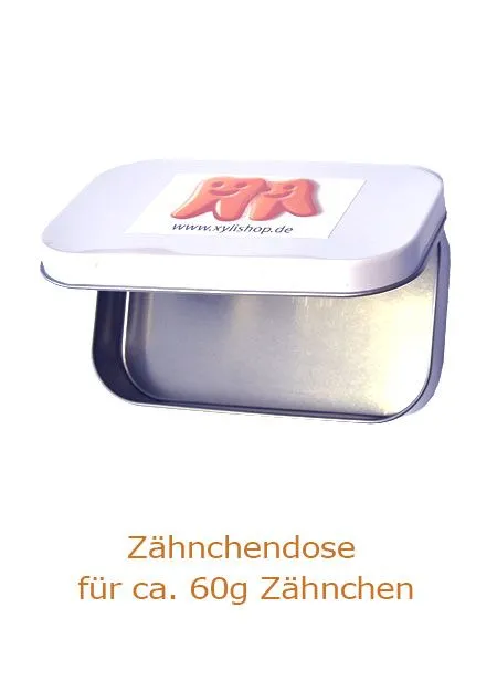 Neu: Zhnchen Dose weiss - fr ca. 60g Xylit Zhnchen