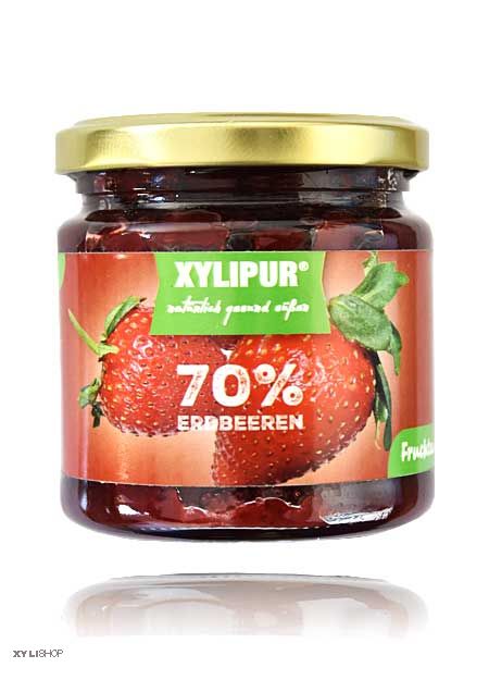 XYLIPUR Erdbeer Fruchtaufstrich, ohne Zuckerzusatz 200g