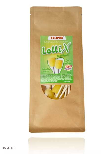 Vorteilspack LolliX® Xylitol Lutscher Lemon Zitrone 100g