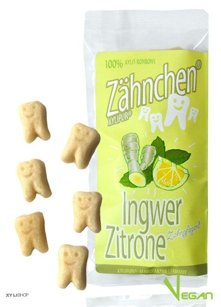 Xylitol Zähnchen® Ingwer-Zitrone 30g - Zahnpflege Bonbons