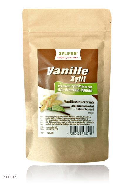 Vanille Xylit Pulver zum Backen 150g - Vanillezuckerersatz
