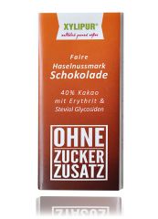 Faire Haselnuss-Schokolade  mit Erythrit Xylipur 48% Kakao, 60g, laktosefrei