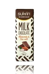 MHD 13.09.20.25 Sukrin Milchschokolade Mandel-Meersalz mit Erythrit 35% Kakao, 40g
