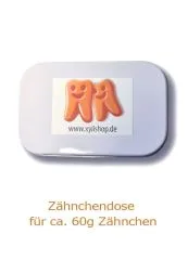 Neu: Zhnchen Dose weiss - fr ca. 60g Xylit Zhnchen